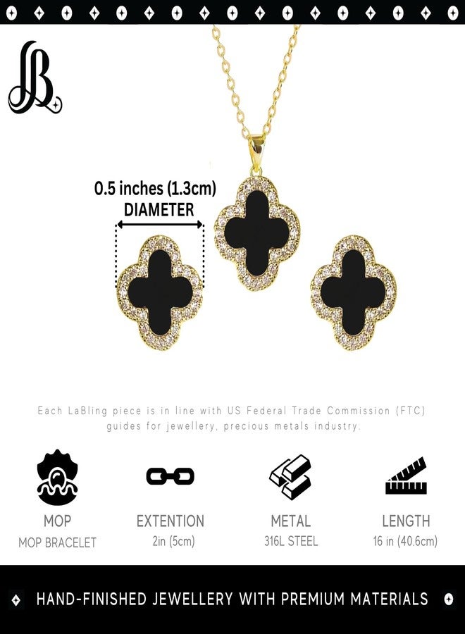 LaBling Studded Jewelry Set for Women | Designer Jewelry Set for Women | Lovely Gift - Black - Image 2